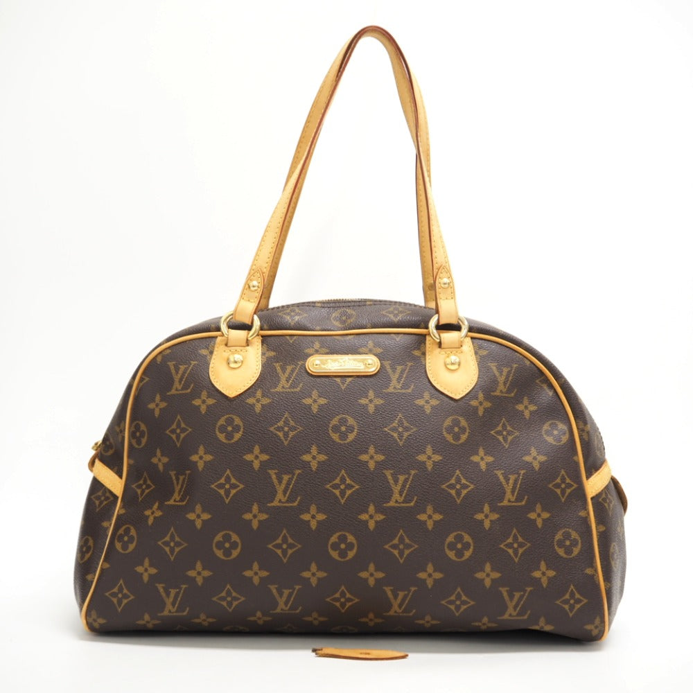 LOUIS VUITTON Handbag M95566 leather Brown Monogram Montorgueil GM Women Used Authentic