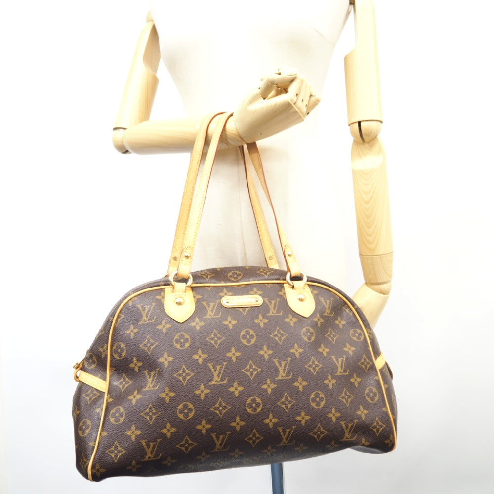 LOUIS VUITTON Handbag M95566 leather Brown Monogram Montorgueil GM Women Used Authentic