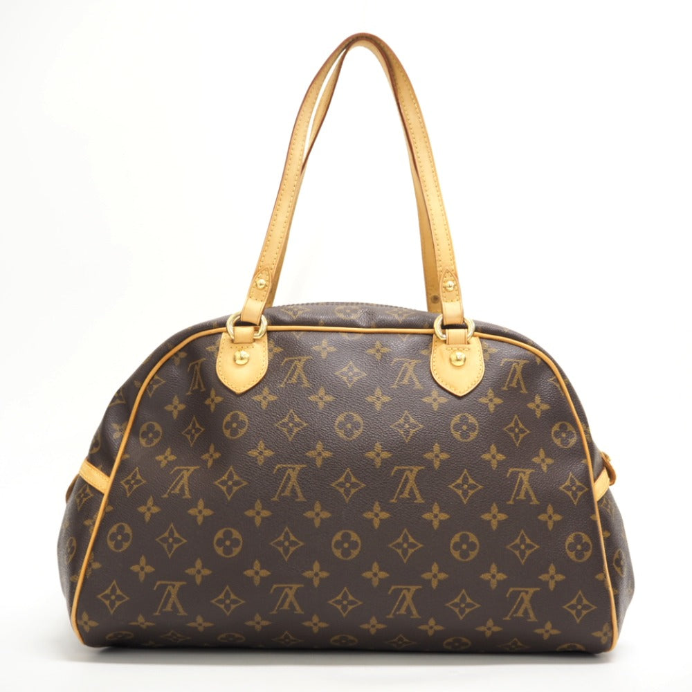 LOUIS VUITTON Handbag M95566 leather Brown Monogram Montorgueil GM Women Used Authentic