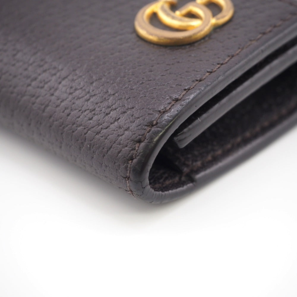 GUCCI Key case Key holder 435305 leather Brown six hooks GG Marmont unisex(Unisex) Used Authentic