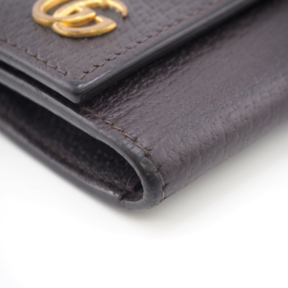 GUCCI Key case Key holder 435305 leather Brown six hooks GG Marmont unisex(Unisex) Used Authentic