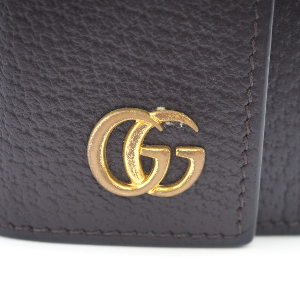 GUCCI Key case Key holder 435305 leather Brown six hooks GG Marmont unisex(Unisex) Used Authentic
