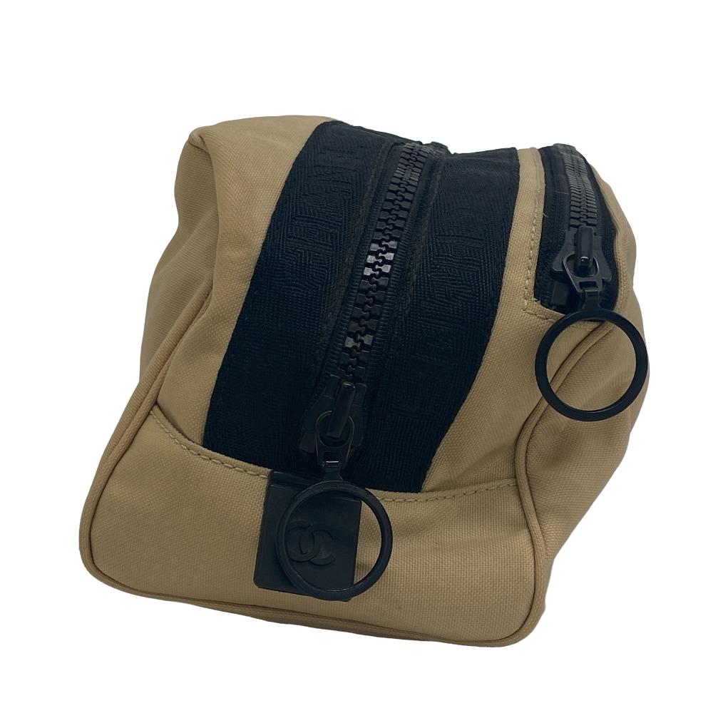 CHANEL Pouch Nylon beige COCO Mark Chanel Sport