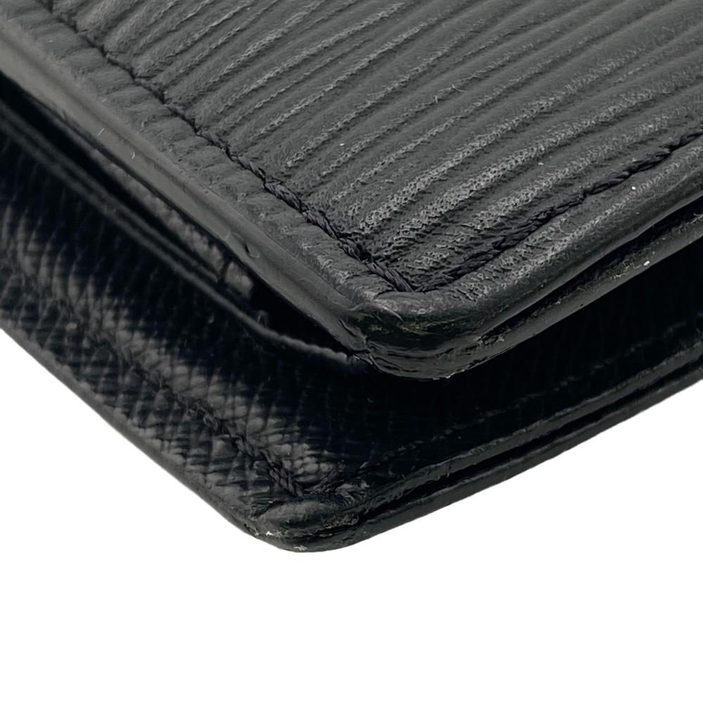 LOUIS VUITTON Bifold Wallet M62289 leather black Epi Portefeuille Marco Black mens Used Authentic