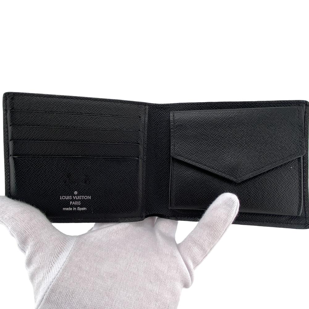 LOUIS VUITTON Bifold Wallet M62289 leather black Epi Portefeuille Marco Black mens Used Authentic