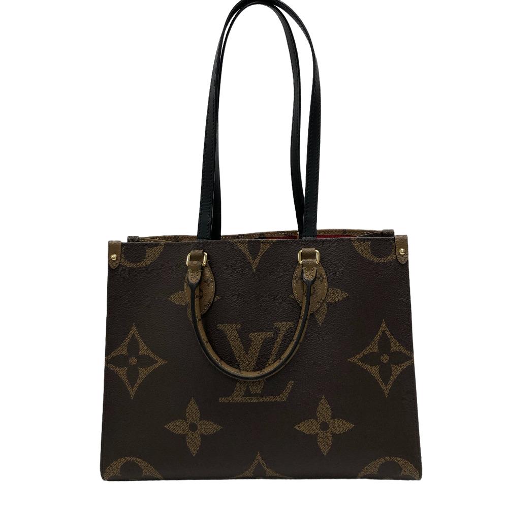 LOUIS VUITTON Handbag M45321 leather Brown Monogram Giant Reverse On the Go MM Women Used Authentic