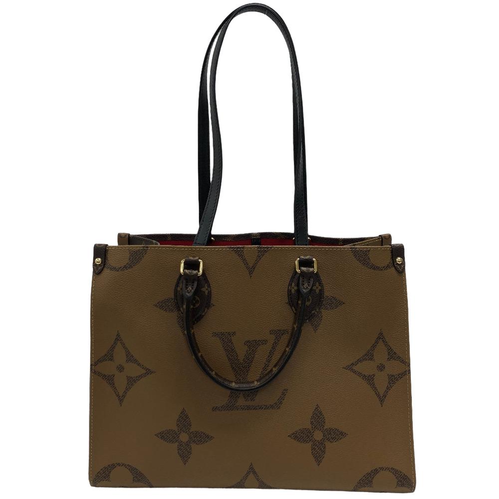 LOUIS VUITTON Handbag M45321 leather Brown Monogram Giant Reverse On the Go MM Women Used Authentic
