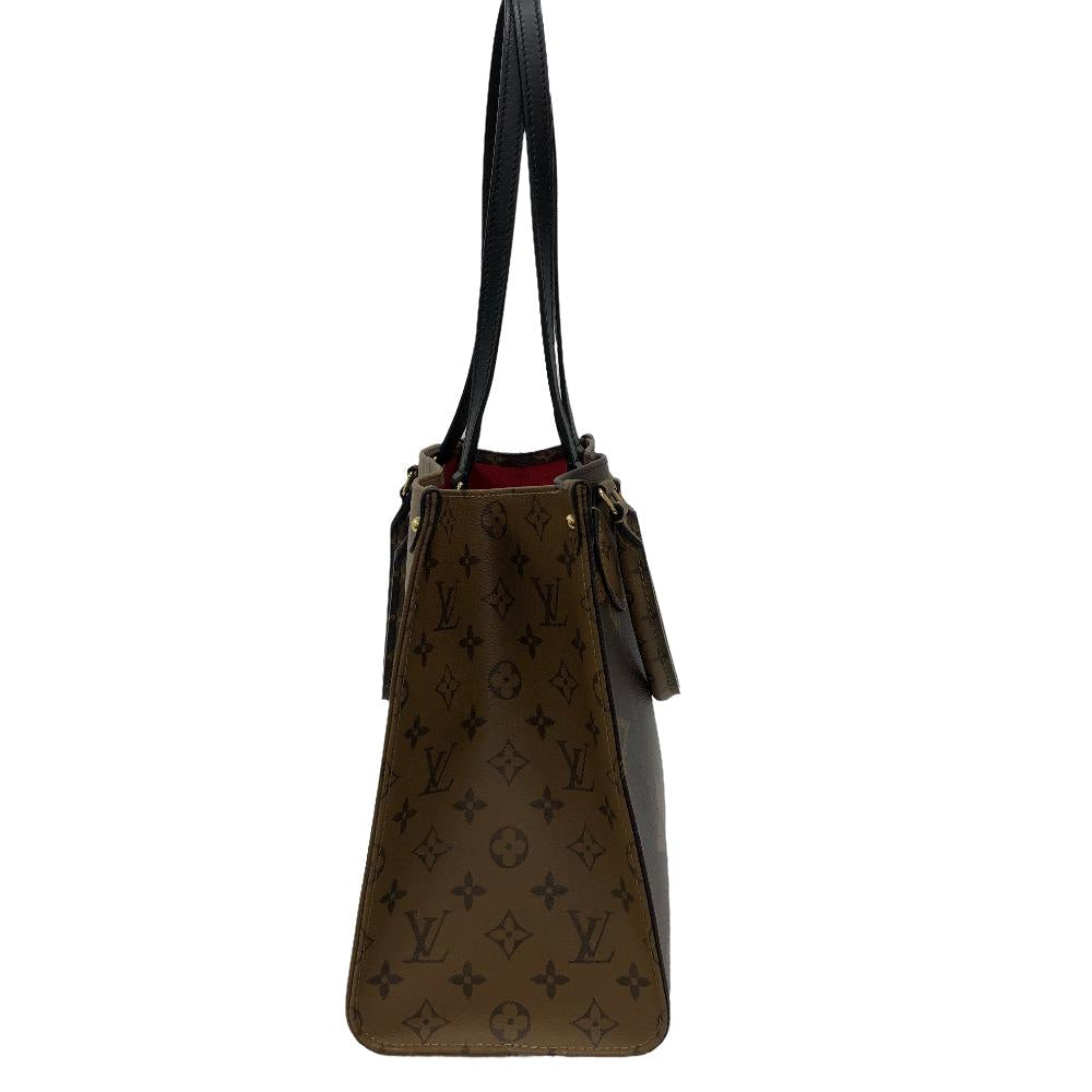 LOUIS VUITTON Handbag M45321 leather Brown Monogram Giant Reverse On the Go MM Women Used Authentic