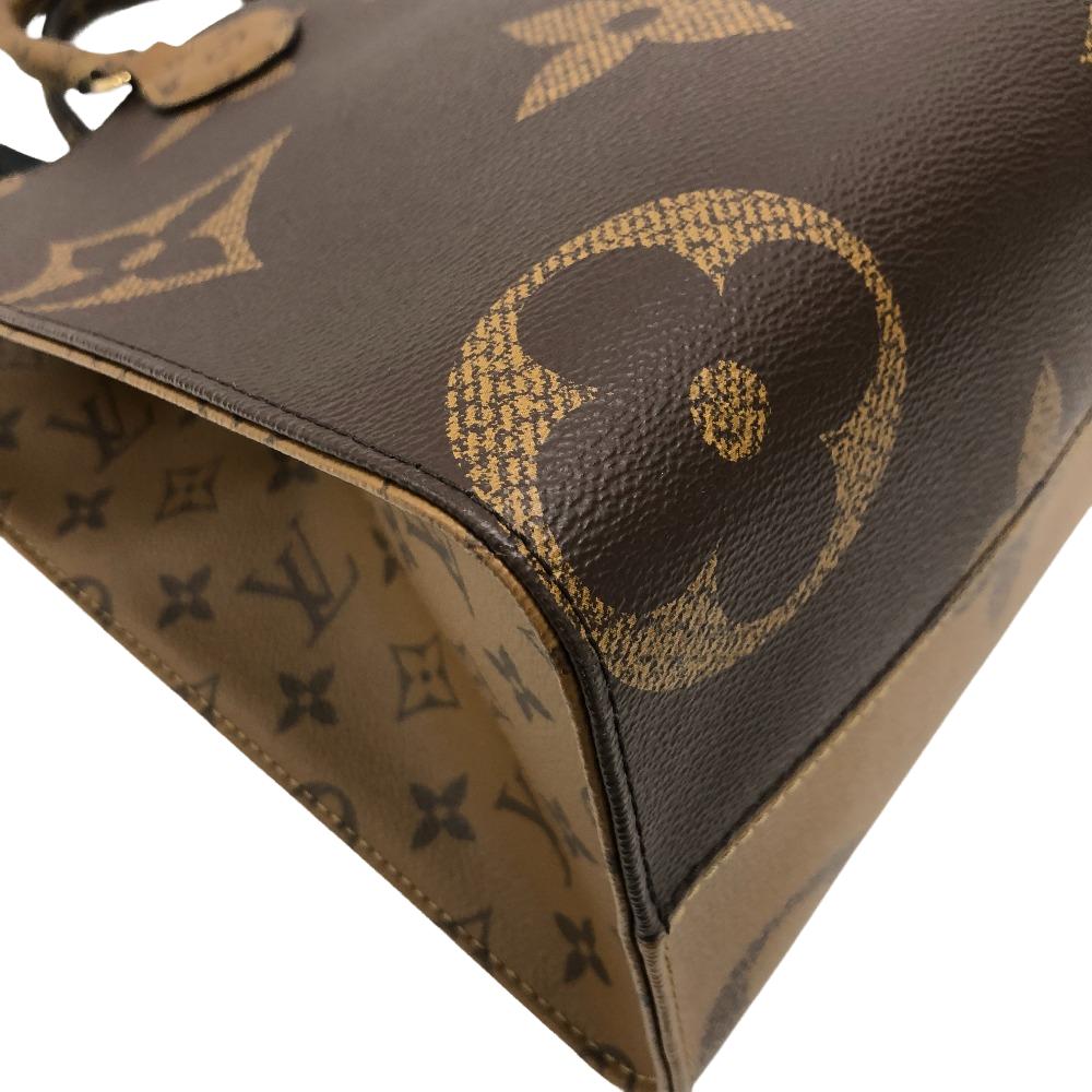 LOUIS VUITTON Handbag M45321 leather Brown Monogram Giant Reverse On the Go MM Women Used Authentic