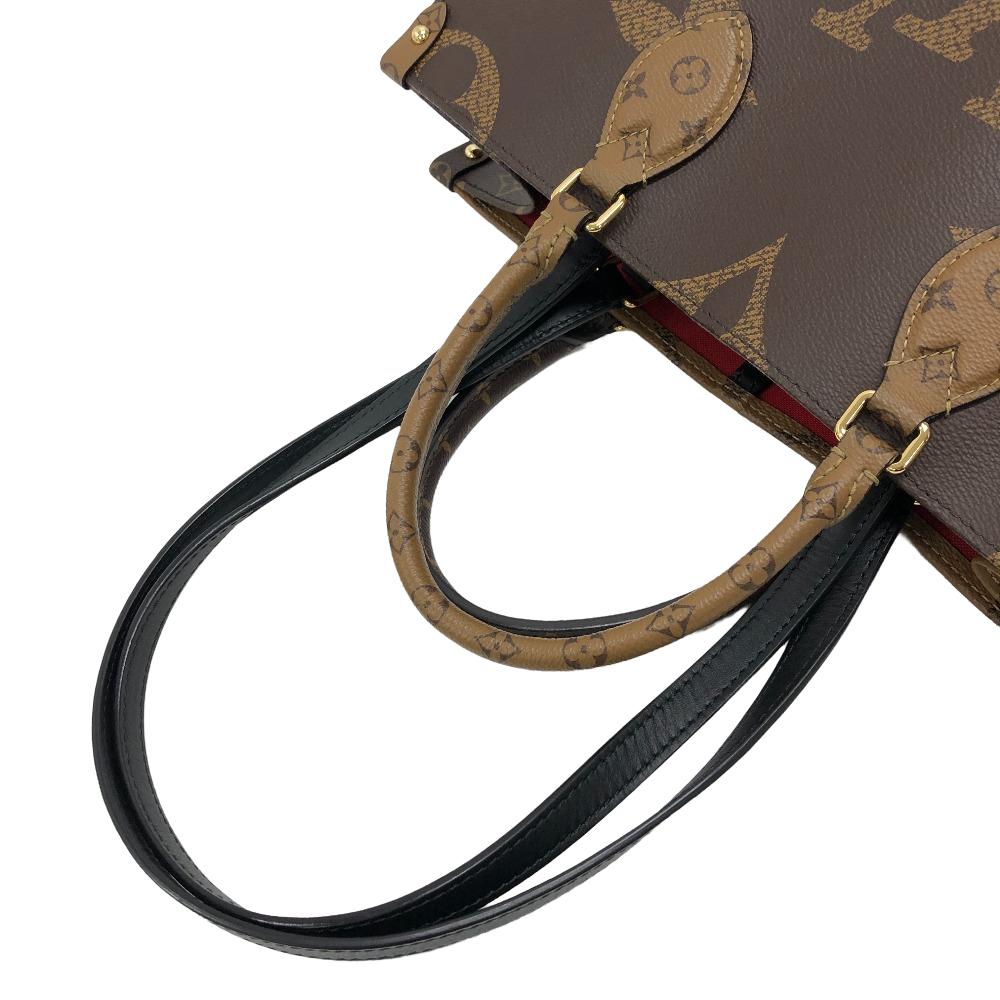 LOUIS VUITTON Handbag M45321 leather Brown Monogram Giant Reverse On the Go MM Women Used Authentic