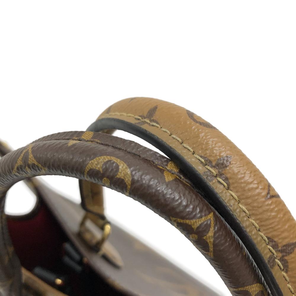 LOUIS VUITTON Handbag M45321 leather Brown Monogram Giant Reverse On the Go MM Women Used Authentic