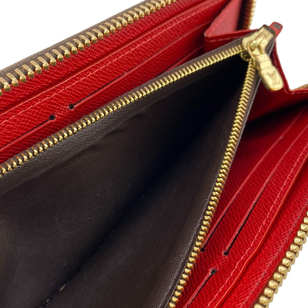 LOUIS VUITTON Long Wallet Purse N60534 leather Brown Damier Portefeuille Clemence