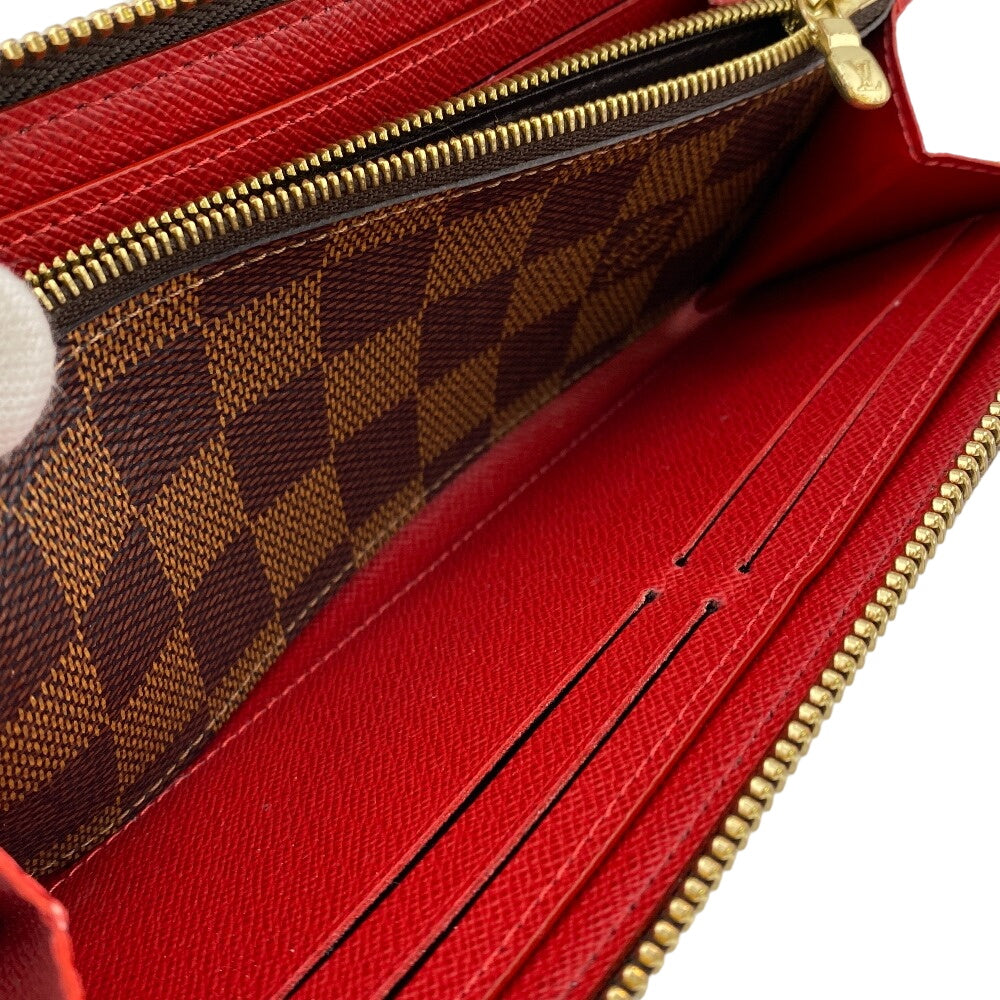 LOUIS VUITTON Long Wallet Purse N60534 leather Brown Damier Portefeuille Clemence