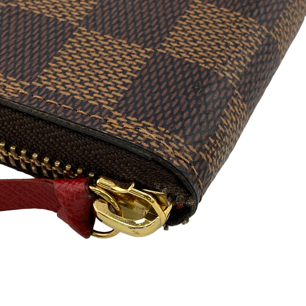 LOUIS VUITTON Long Wallet Purse N60534 leather Brown Damier Portefeuille Clemence