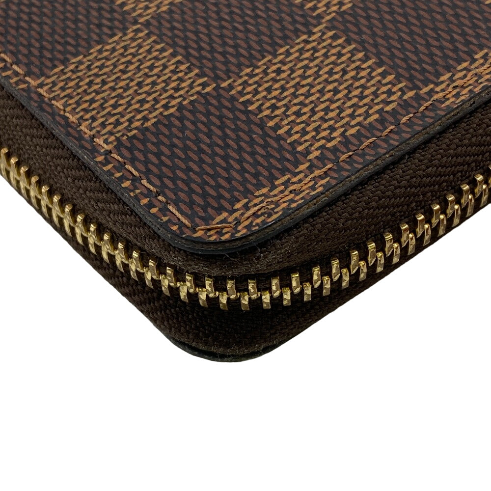 LOUIS VUITTON Long Wallet Purse N60534 leather Brown Damier Portefeuille Clemence