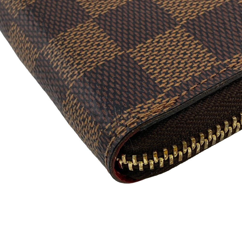 LOUIS VUITTON Long Wallet Purse N60534 leather Brown Damier Portefeuille Clemence