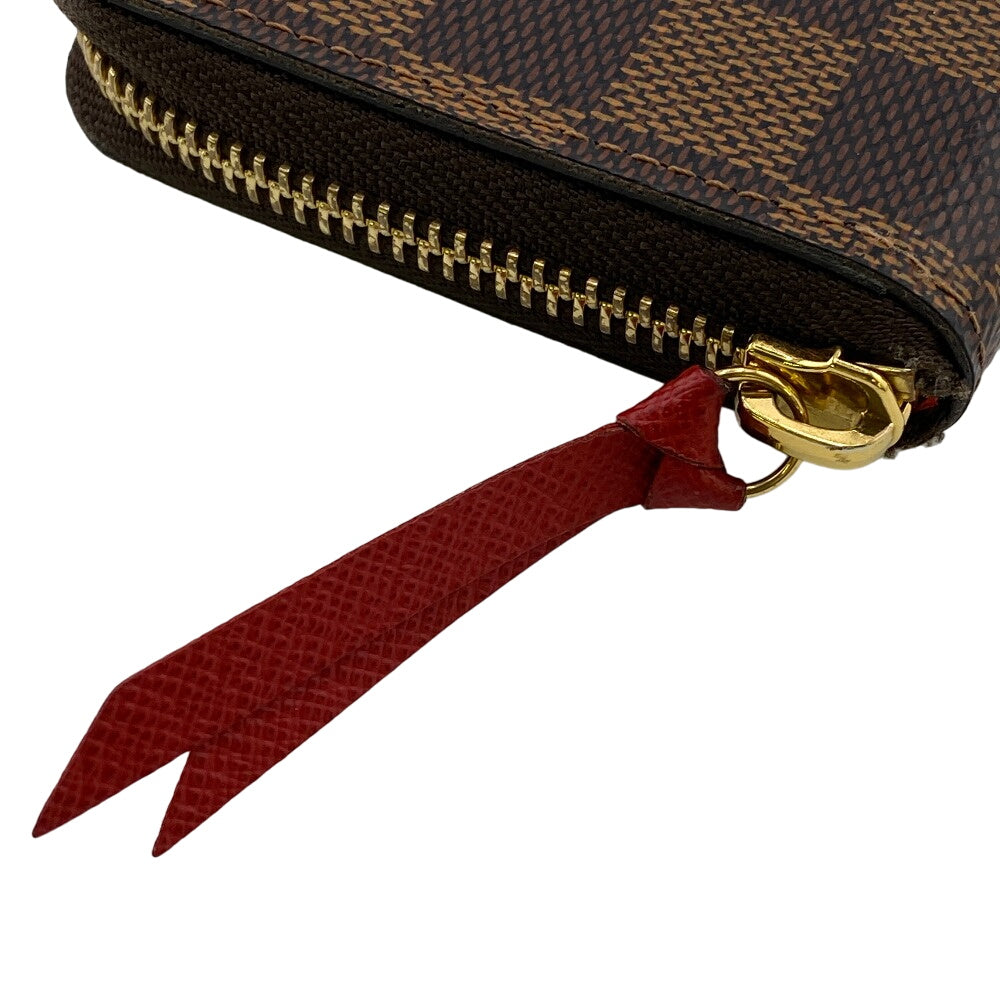 LOUIS VUITTON Long Wallet Purse N60534 leather Brown Damier Portefeuille Clemence