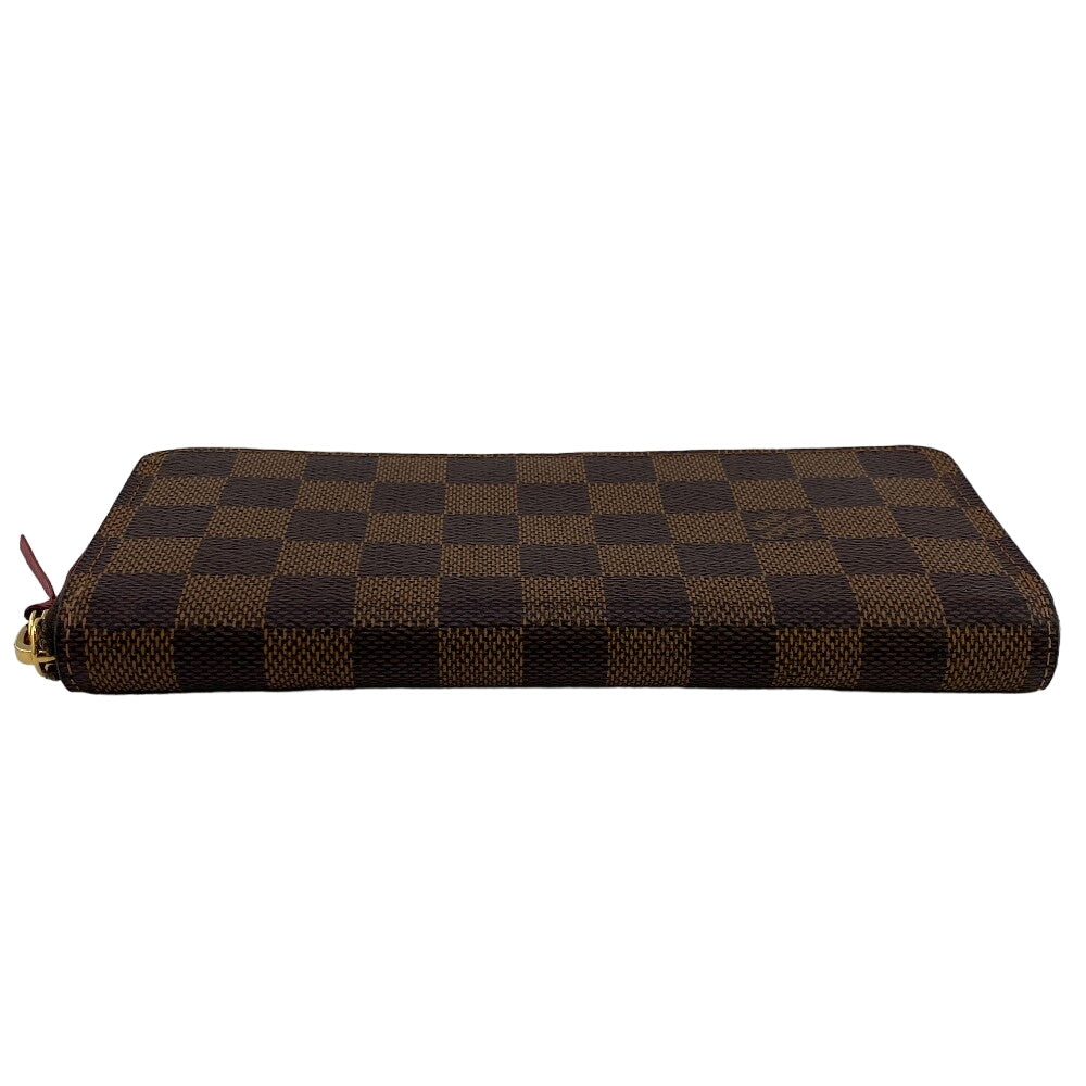 LOUIS VUITTON Long Wallet Purse N60534 leather Brown Damier Portefeuille Clemence