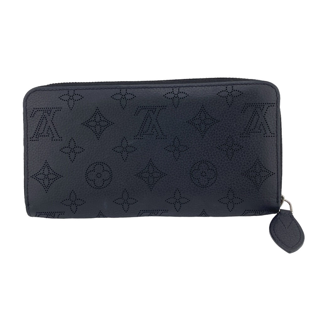 LOUIS VUITTON Long Wallet Purse M61867 Calfskin black Calf Black Mahina Zippy wallet