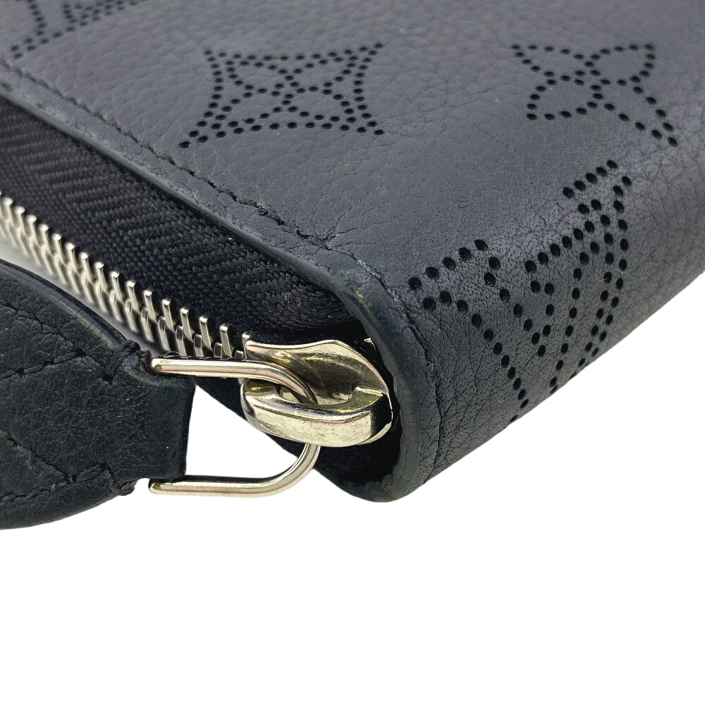 LOUIS VUITTON Long Wallet Purse M61867 Calfskin black Calf Black Mahina Zippy wallet