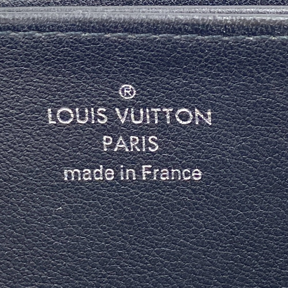 LOUIS VUITTON Long Wallet Purse M61867 Calfskin black Calf Black Mahina Zippy wallet