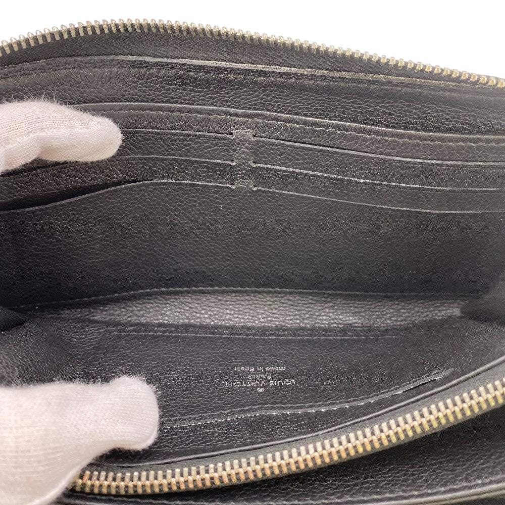 LOUIS VUITTON Long Wallet Purse M62622 leather black LV Logo Zippy Lock Me