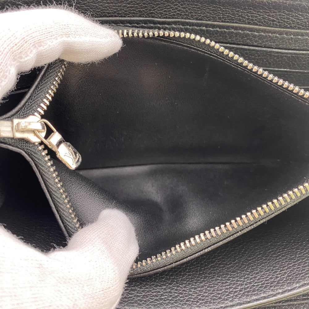 LOUIS VUITTON Long Wallet Purse M62622 leather black LV Logo Zippy Lock Me