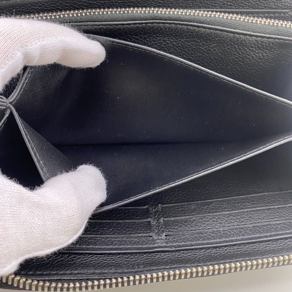LOUIS VUITTON Long Wallet Purse M62622 leather black LV Logo Zippy Lock Me