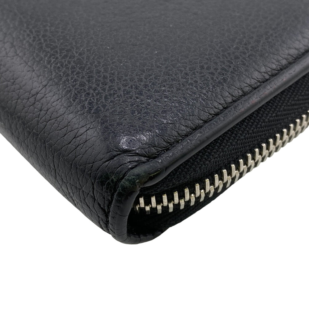 LOUIS VUITTON Long Wallet Purse M62622 leather black LV Logo Zippy Lock Me