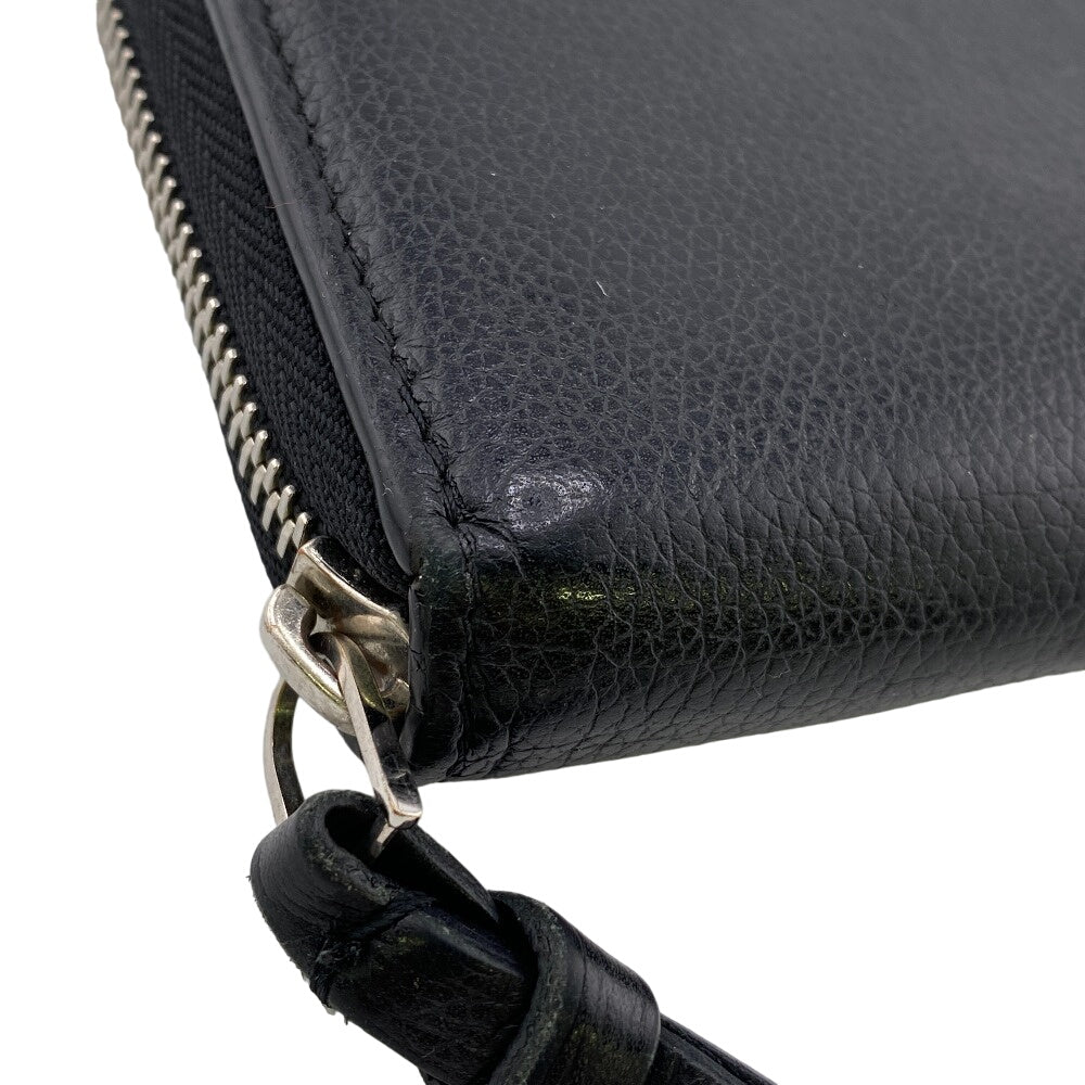 LOUIS VUITTON Long Wallet Purse M62622 leather black LV Logo Zippy Lock Me