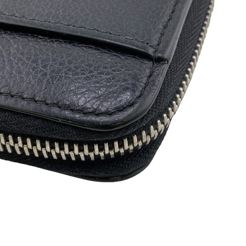 LOUIS VUITTON Long Wallet Purse M62622 leather black LV Logo Zippy Lock Me