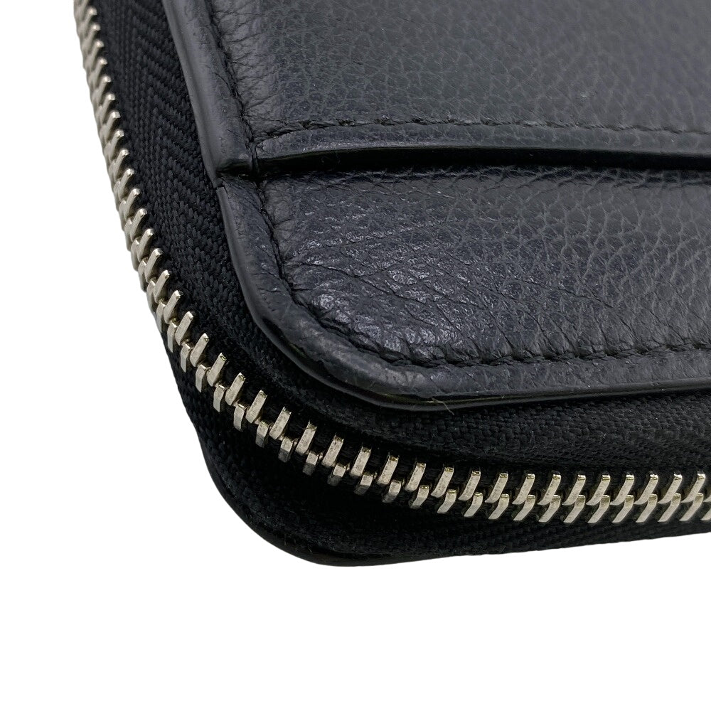 LOUIS VUITTON Long Wallet Purse M62622 leather black LV Logo Zippy Lock Me