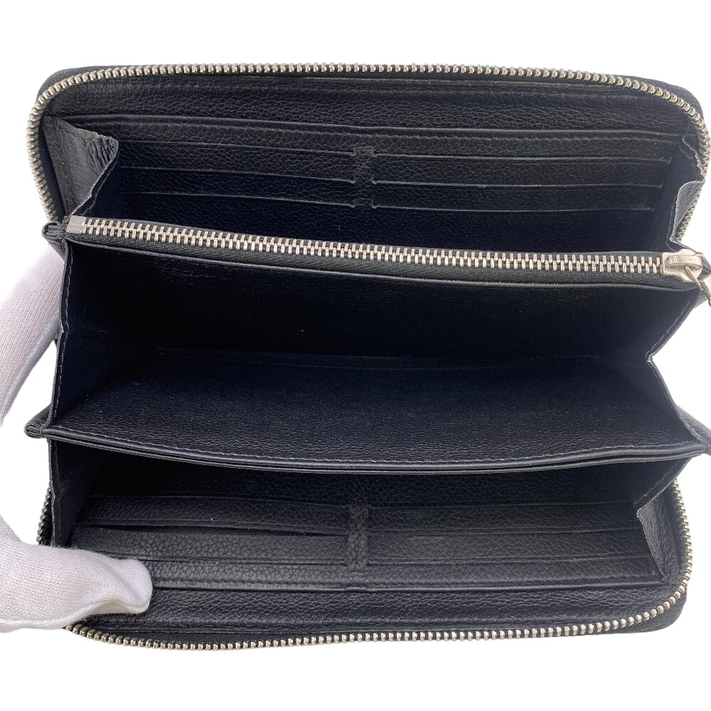 LOUIS VUITTON Long Wallet Purse M62622 leather black LV Logo Zippy Lock Me