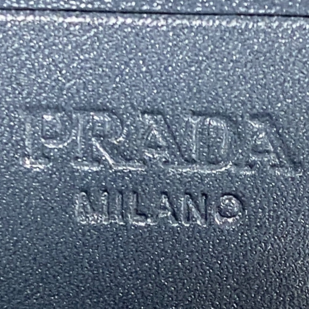 PRADA Long Wallet Purse leather blue Vittero