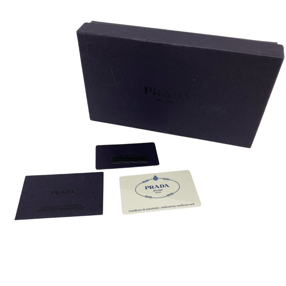 PRADA Long Wallet Purse leather blue Vittero