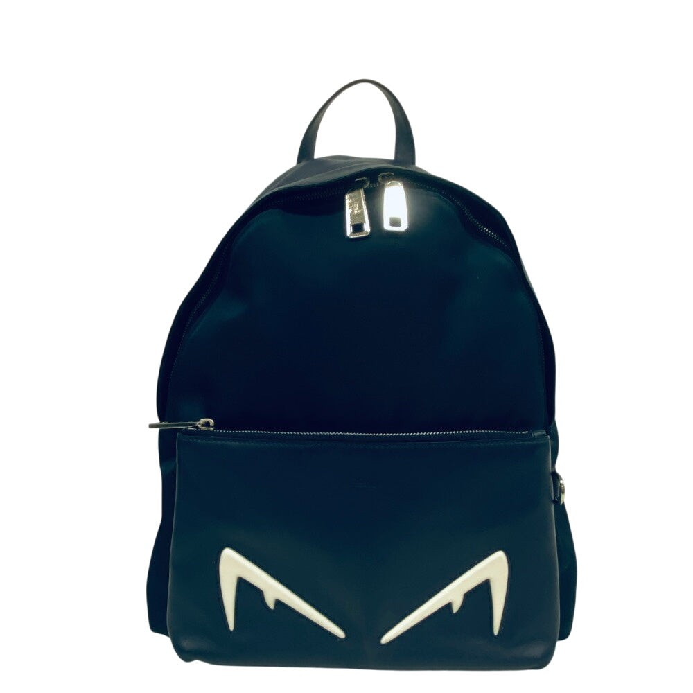FENDI Backpack 7VZ042 Nylon, Leather Navy monster
