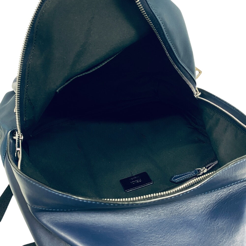 FENDI Backpack 7VZ042 Nylon, Leather Navy monster