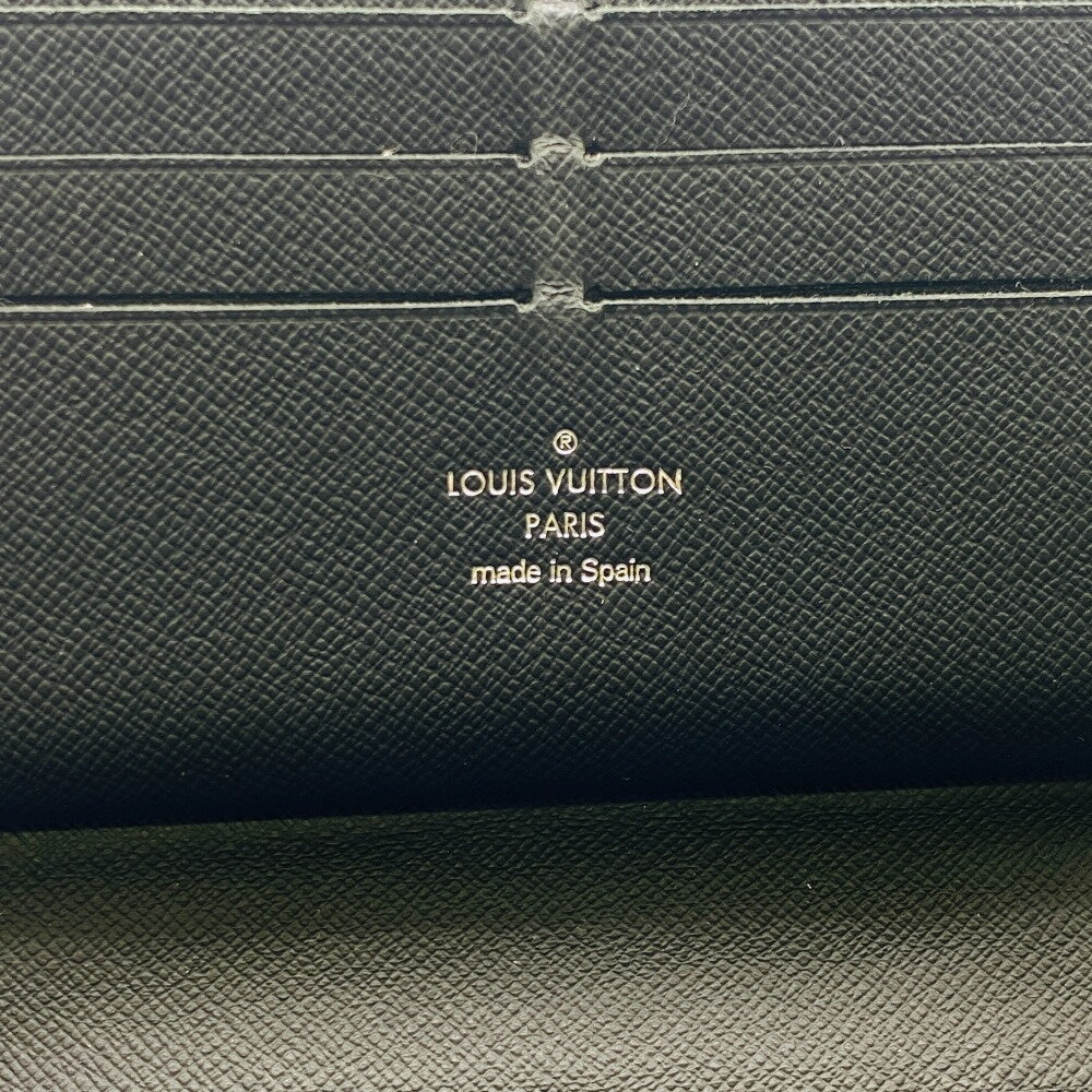 LOUIS VUITTON Long Wallet Purse M30056 leather black Taiga Zippy Organizer