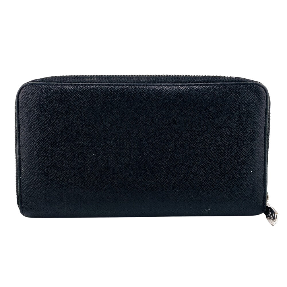 LOUIS VUITTON Long Wallet Purse M30056 leather black Taiga Zippy Organizer