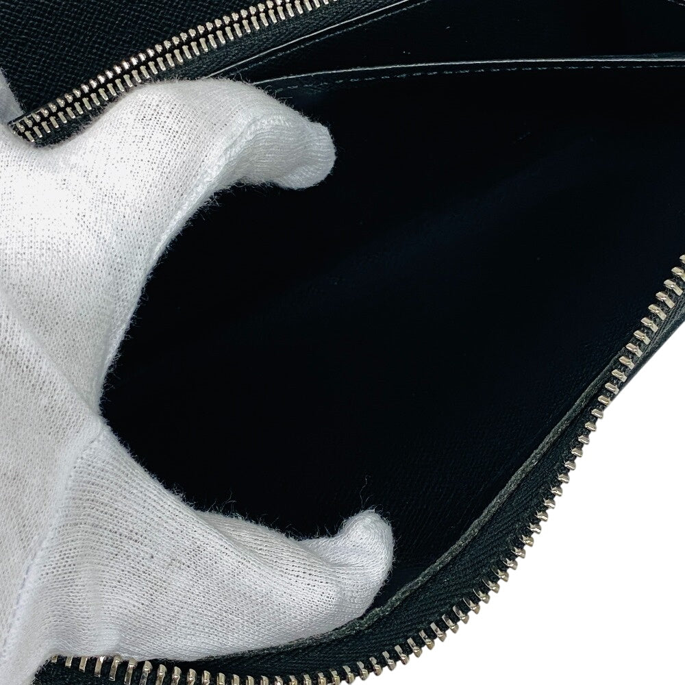 LOUIS VUITTON Long Wallet Purse M30056 leather black Taiga Zippy Organizer