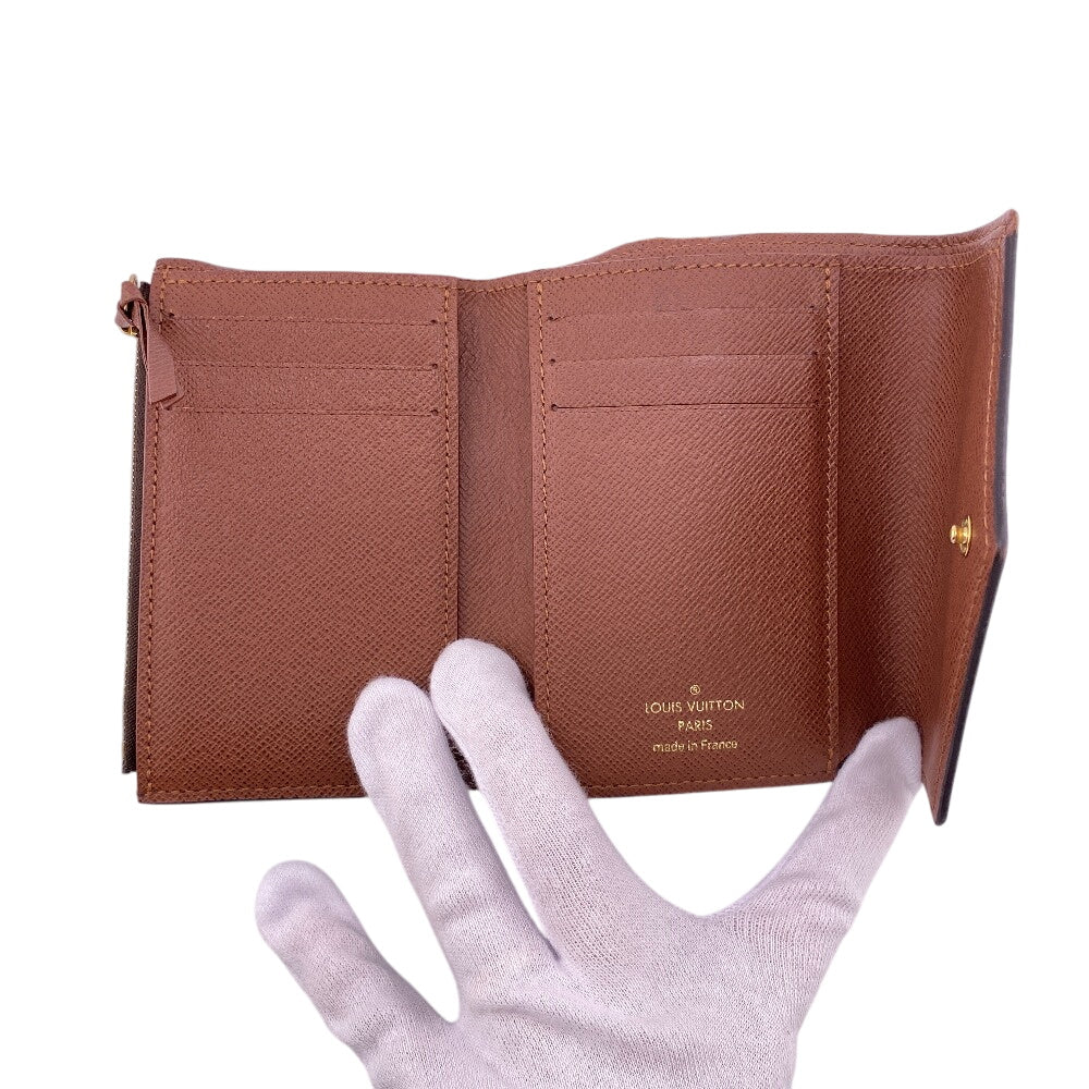 LOUIS VUITTON Tri-fold wallet M62472 leather Brown Monogram Victorine