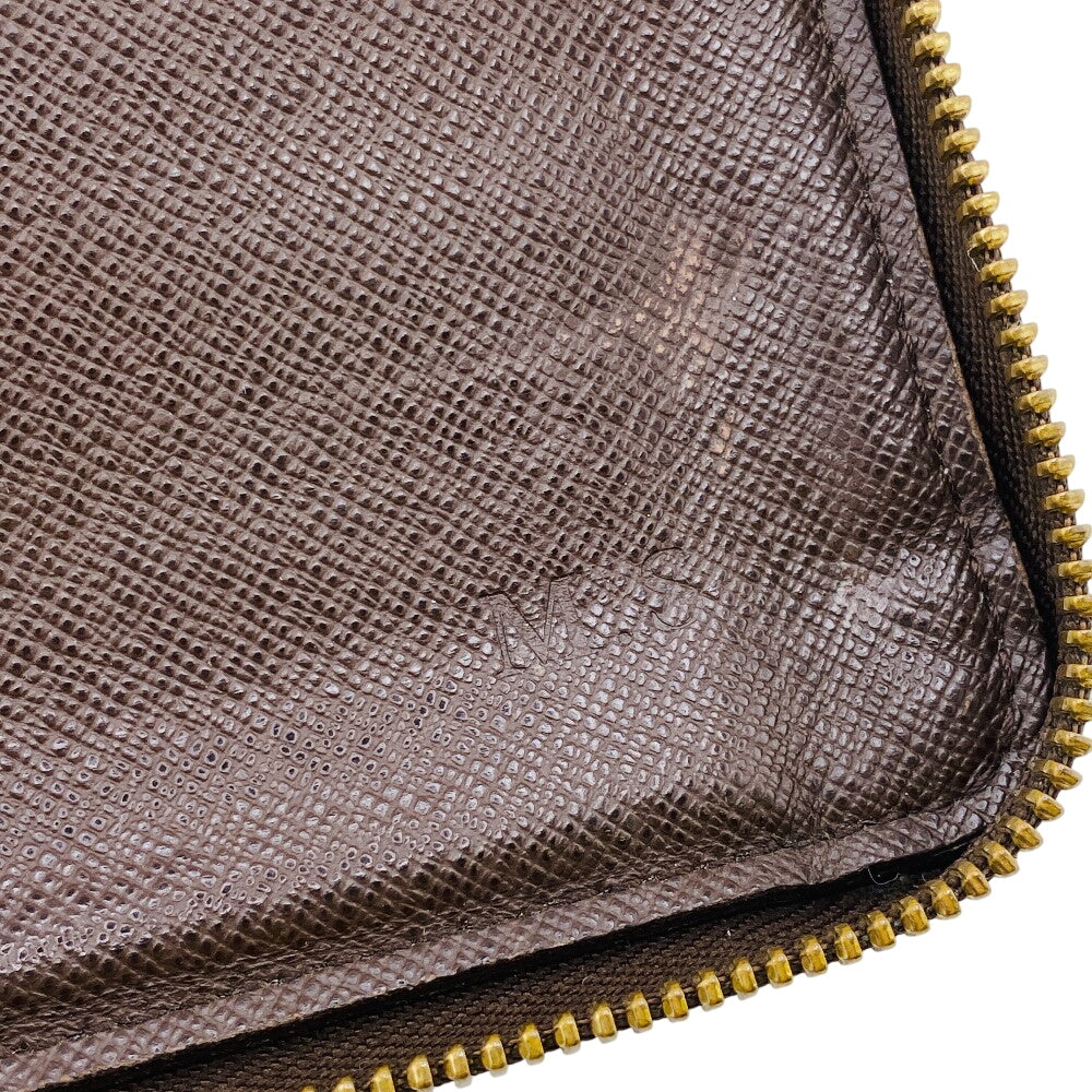 LOUIS VUITTON Long Wallet Purse N60003 leather Brown Damier Zippy Organizer