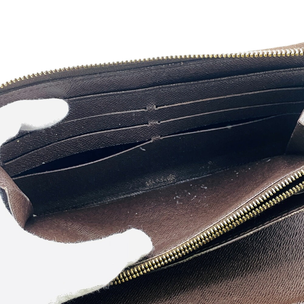 LOUIS VUITTON Long Wallet Purse N60003 leather Brown Damier Zippy Organizer
