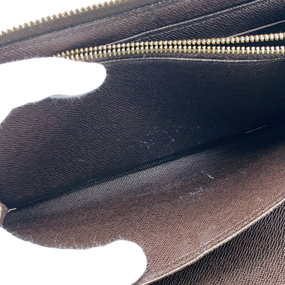 LOUIS VUITTON Long Wallet Purse N60003 leather Brown Damier Zippy Organizer
