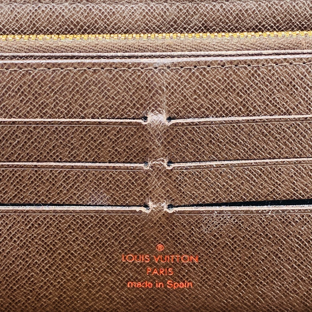 LOUIS VUITTON Long Wallet Purse N60003 leather Brown Damier Zippy Organizer