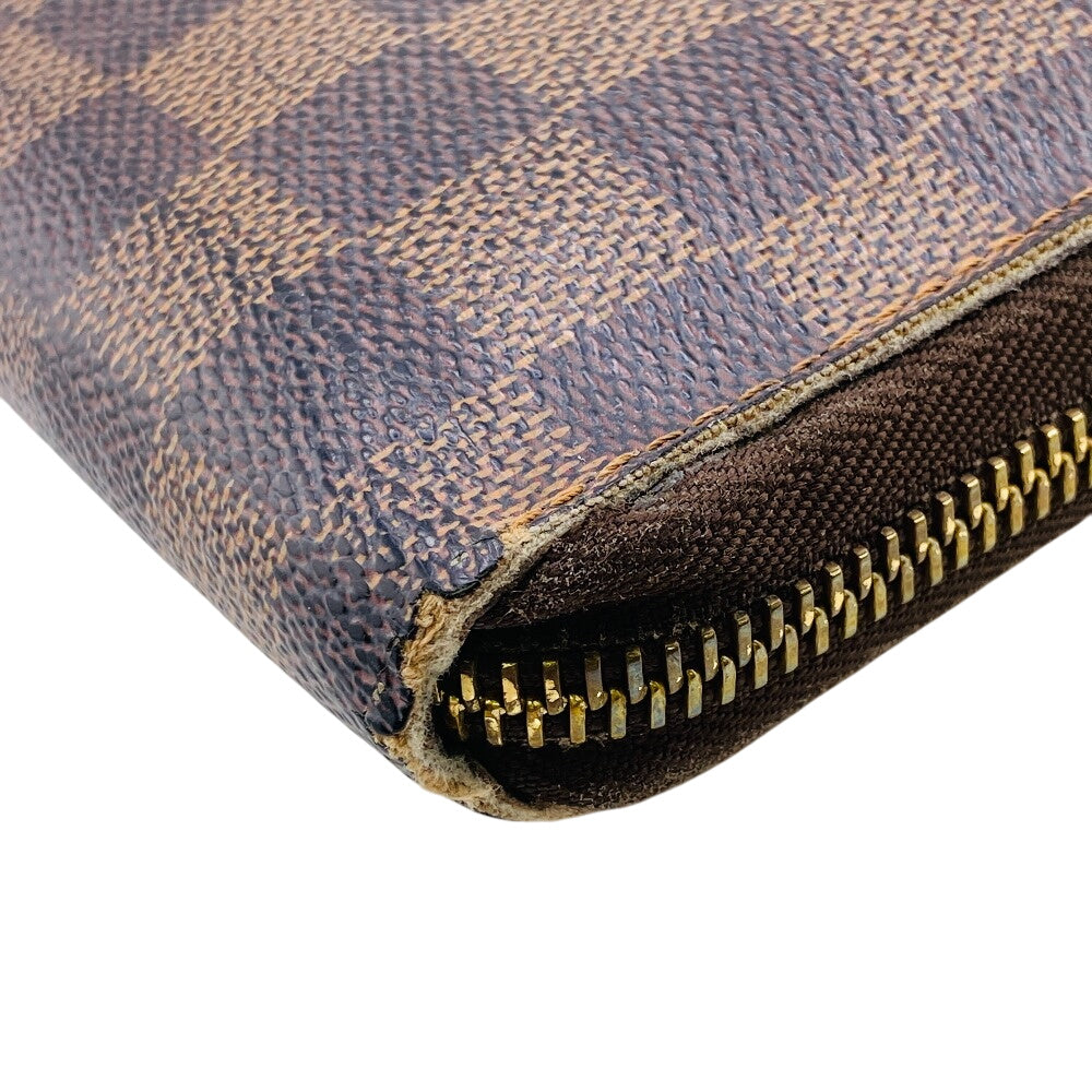 LOUIS VUITTON Long Wallet Purse N60003 leather Brown Damier Zippy Organizer