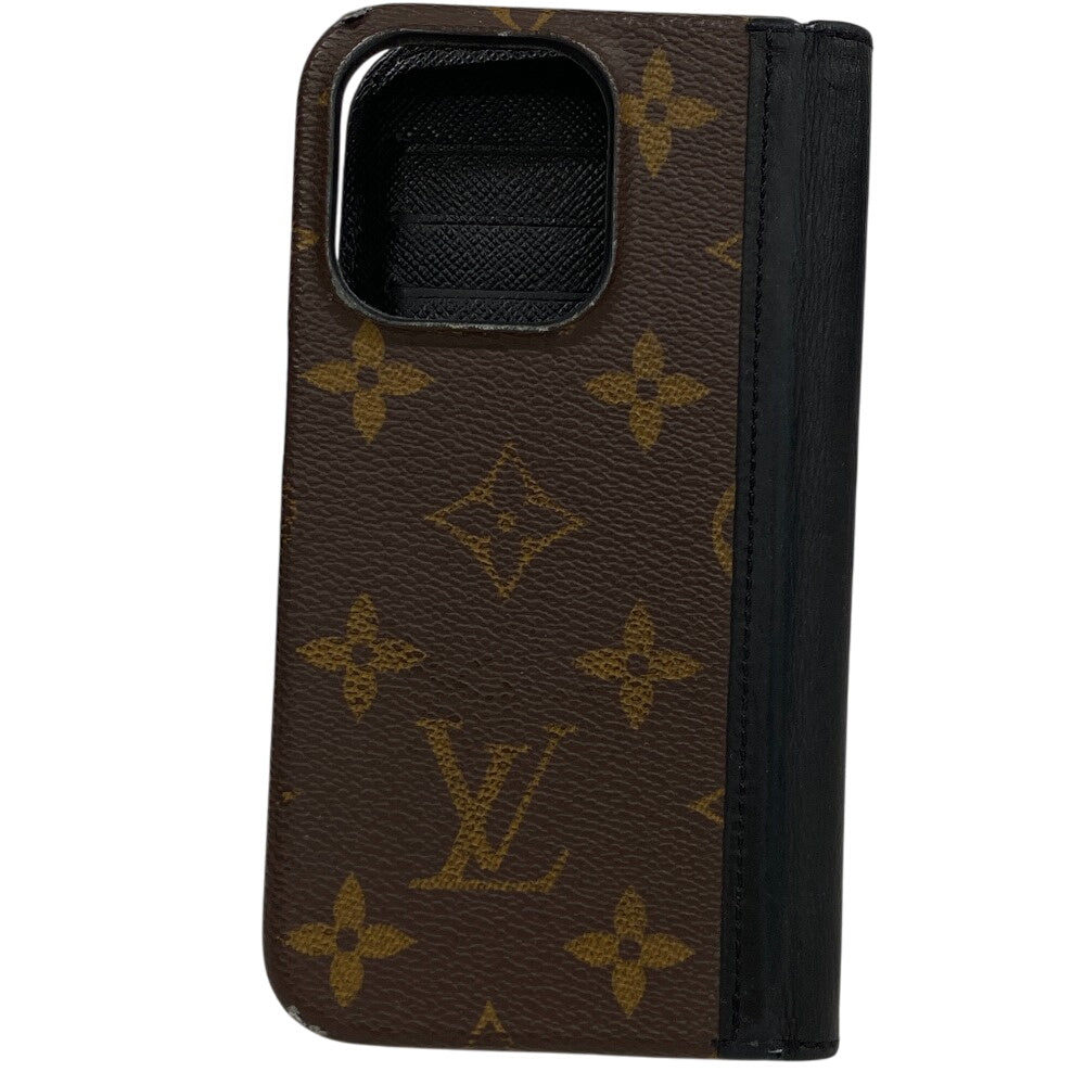 LOUIS VUITTON iPhone case M82891 leather Brown Monogram Folio