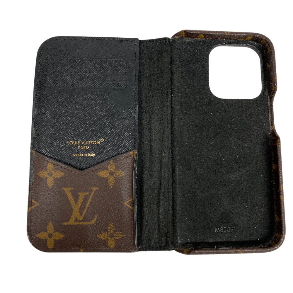 LOUIS VUITTON iPhone case M82891 leather Brown Monogram Folio