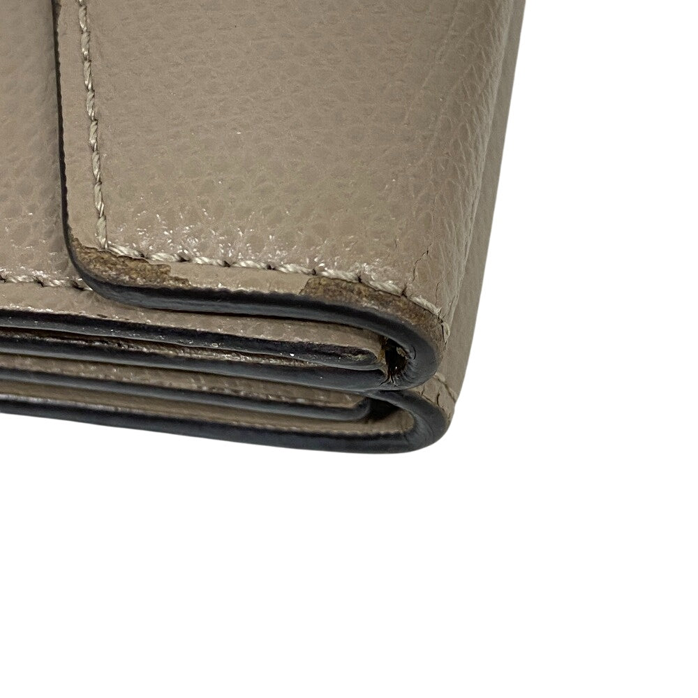 FENDI Tri-fold wallet 8M0395 leather beige micro