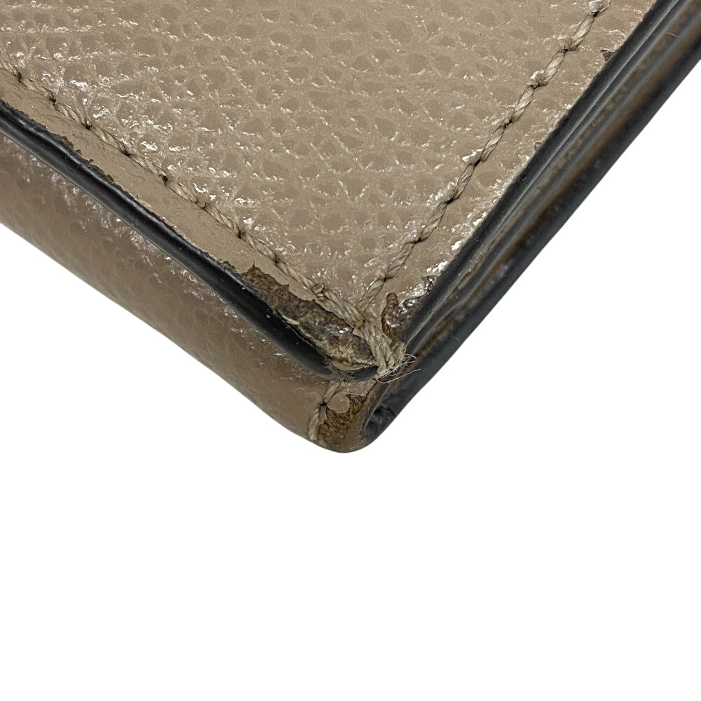 FENDI Tri-fold wallet 8M0395 leather beige micro